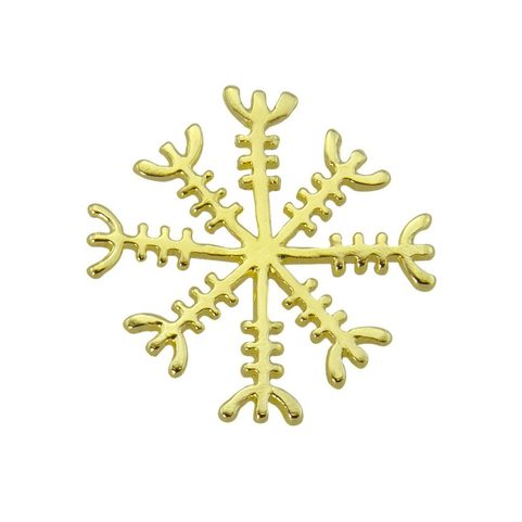 AEGISHJALMUR, ISLANDSKÁ MAGICKÁ RUNA, AMULET, 14K ZLATO