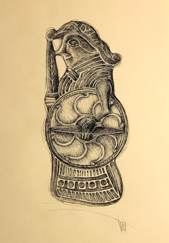 VALKÝRA, ŠTÍTONOŠKA, STŘÍBRNÝ PŘÍVĚSEK, AG 925