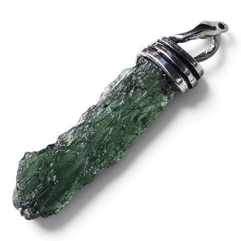 OBERUS, SILVER PENDANT WITH CZECH MOLDAVITE AG 925