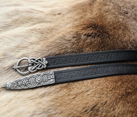 BORRE VIKINSKÝ OPASEK ZDOBENÝ, ČERNÝ