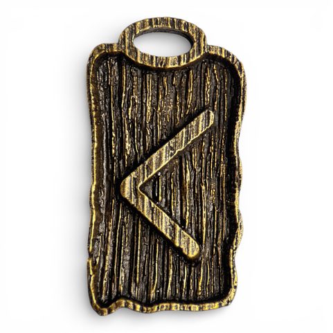 KENAZ - RUNOVÝ AMULET ZINEK STAROMOSAZ