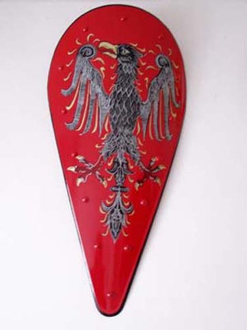 NORMANSKÝ MANDLOVÝ ŠTÍT, RUČNĚ MALOVANÝ, DEKORAČNÍ