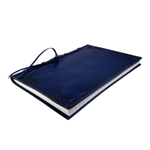 INDIGO, KOŽENÝ SEŠIT, LINKOVANÝ, MODRÝ