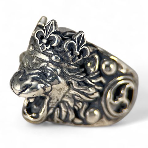 ČESKÝ LEV, STŘÍBRNÝ PRSTEN, AG 925, 36 G