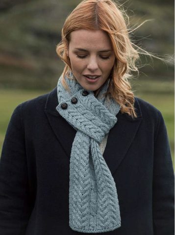 ŠÁLA S KNOFLÍKY, MERINO VLNA, ŠEDÁ