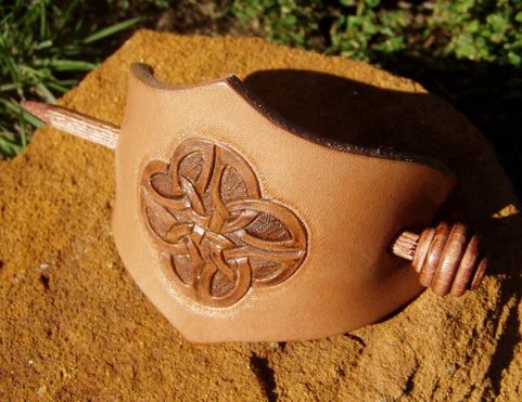 KOŽENÁ SPONA DO VLASŮ - CELTIC III