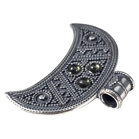 LUNICE - STŘEDOVĚKÝ STŘÍBRNÝ PŘÍVĚSEK S VLTAVÍNEM, AG 925