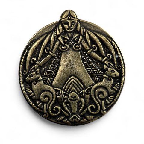 FREYA VIKINSKÁ BOHYNĚ, AMULET, ZINEK STAROMOSAZ