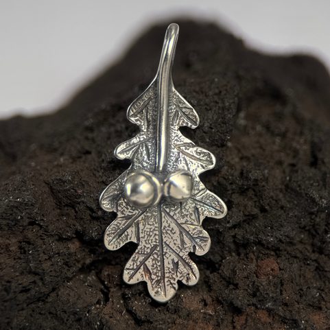 DUBOVÝ LÍSTEK, STŘÍBRNÝ PŘÍVĚSEK, AG 925