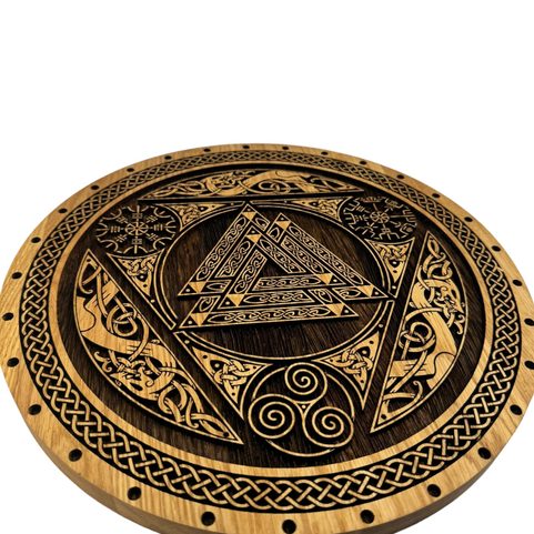 VALKNUT, DŘEVĚNÝ NÁSTĚNNÝ OBRAZ 32CM