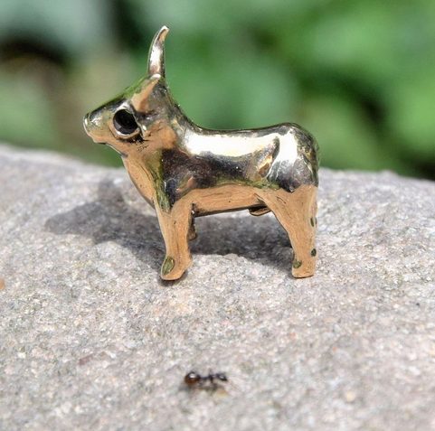 BÝK Z BÝČÍ SKÁLY, REPRODUKCE, FIGURKA, BRONZ