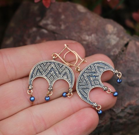 JOVANKA, NÁUŠNICE, BRONZ, MODRÉ