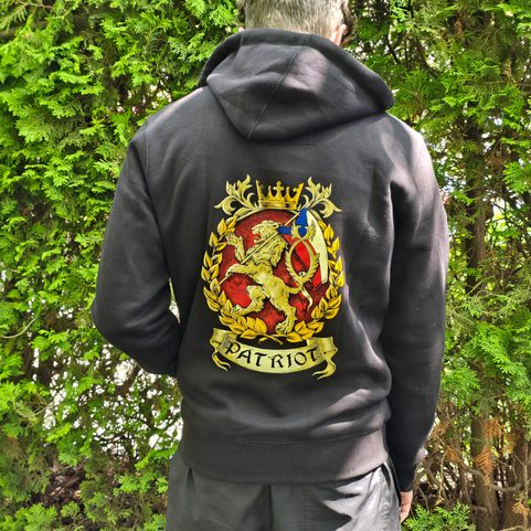 PATRIOT BOHEMIA, MIKINA S KAPUCÍ, ZIPPER - VÝŠIVKA ČESKÝ LEV