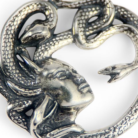 MEDUSA, ANTICKÝ STŘÍBRNÝ PŘÍVĚSEK, AG 925, 14G