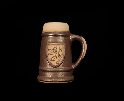 KERAMICKÝ PIVNÍ KORBEL S ČESKÝM LVEM, 0.4 L