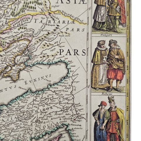HISTORICKÁ MAPA EUROPA RECENS DESCRIPTA, GUILIELMO BLAEUW, RUČNÍ PAPÍR