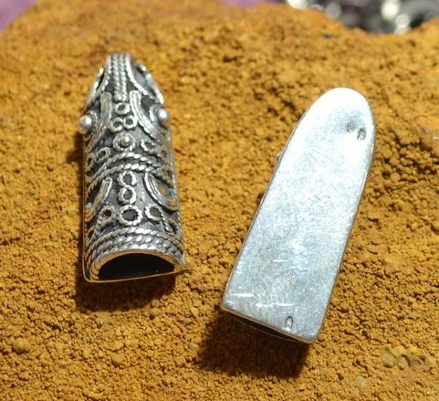 STŘÍBRNÉ VIKINSKÉ KONCOVKY NA AMULETY, AG 925 - 2 KUSY