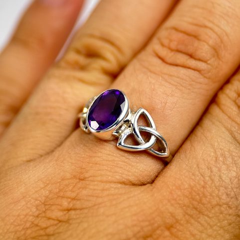CELTIC KNOT, PRSTEN, AMETYST STŘÍBRO 925/1000