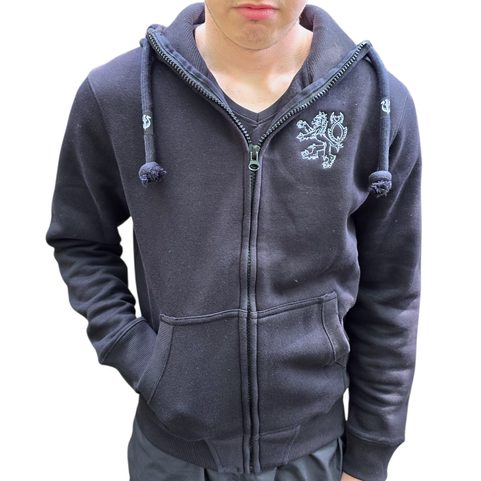 PATRIOT BOHEMIA, MIKINA S KAPUCÍ, ZIPPER - VÝŠIVKA ČESKÝ LEV