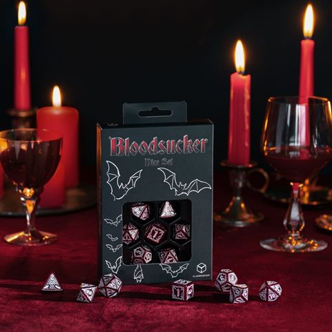 BLOODSUCKER DICE SET: SCARLET, SADA UPÍRSKÝCH RPG HRACÍCH KOSTEK