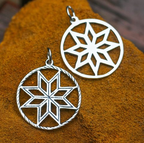 ALATYR - HVĚZDA RODA, SLOVANSKÝ STŘÍBRNÝ PŘÍVĚSEK, AG 925