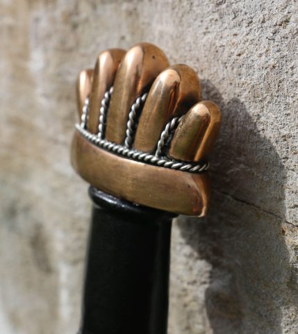 GRÍMARR, VIKINSKÝ MEČ, PETERSEN TYP O, BRONZ, STŘÍBRO 925