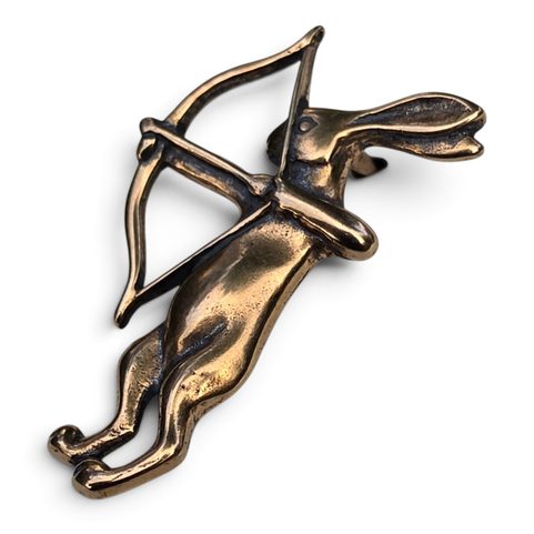 BRONZE BELT MOUNT, MEDIEVAL KILLER RABBIT ARCHER