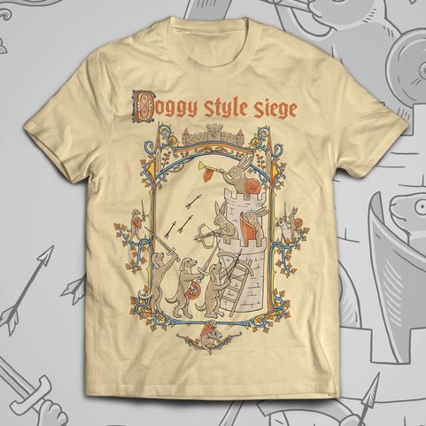 DOGGY STYLE SIEGE - STŘEDOVĚCÍ ZAJÍCI A PSI, TRIČKO PÁNSKÉ