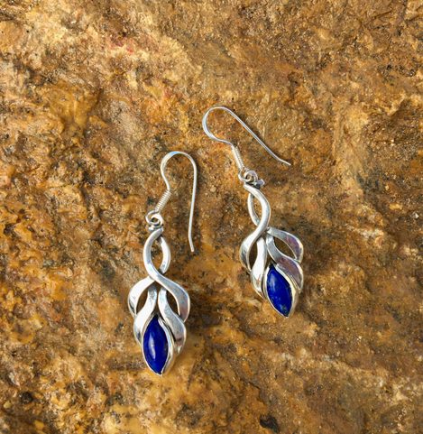 COLLEEN, STŘÍBRNÉ NÁUŠNICE, LAPIS LAZULI, AG 925