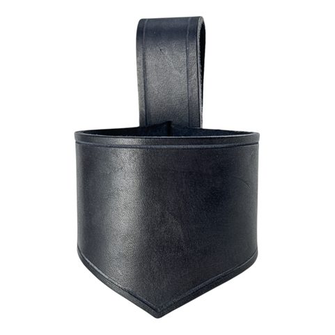 KOŽENÝ DRŽÁK NA ROH, ČERNÝ