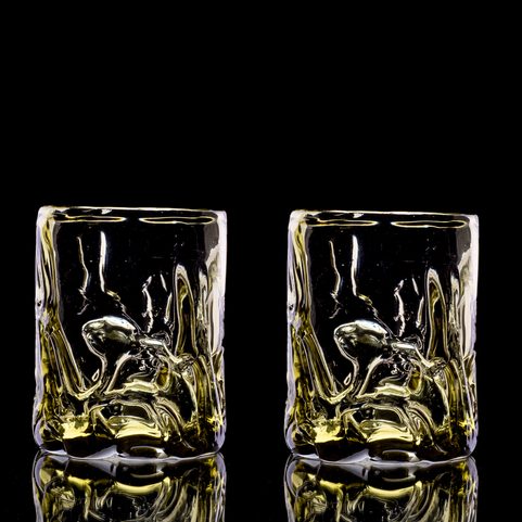 WHISKEY SKLENICE ZELENÉ LESNÍ SKLO, SADA 2 KUSY