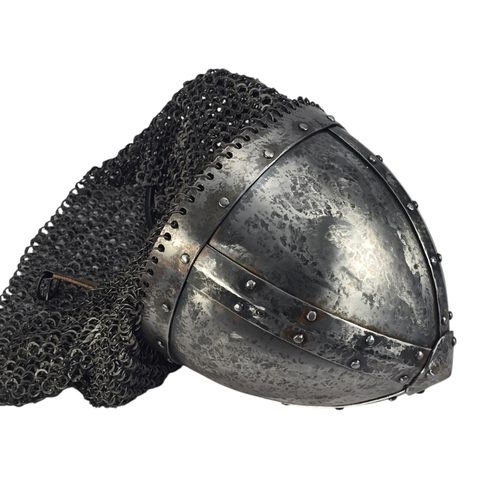 PŘILBA VIKING PRO BUHURT / HMB S OCHRANOU OBLIČEJE A KROUŽKOVÝM ZÁVĚSEM