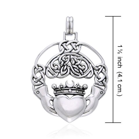 IRSKÝ CLADDAGH, PROPLÉTANÝ STŘÍBRNÝ PŘÍVĚSEK, AG 925