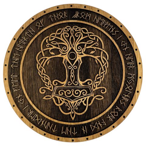 YGGDRASIL, DŘEVĚNÝ NÁSTĚNNÝ OBRAZ 32CM