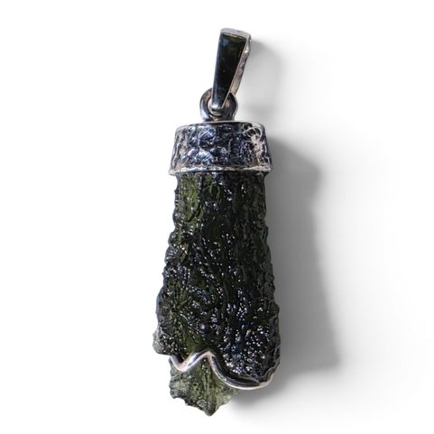 STERLING SILVER PENDANT WITH MOLDAVITE, AG 925