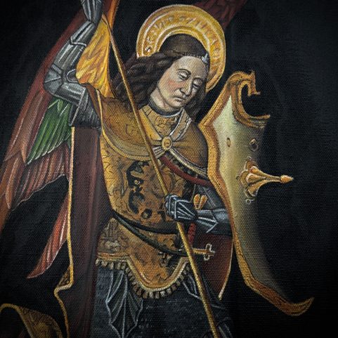 MALOVANÝ STŘEDOVĚKÝ ŠTÍT - JIŘÍ