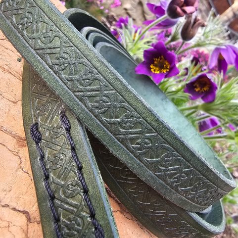 OPASEK KOŽENÝ SALZBURG, XIII. STOL., ZELENÝ