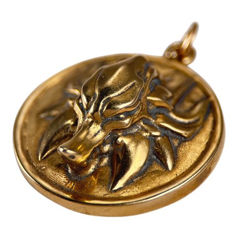 SLOVANSKÝ VLK AMULET, BRONZ