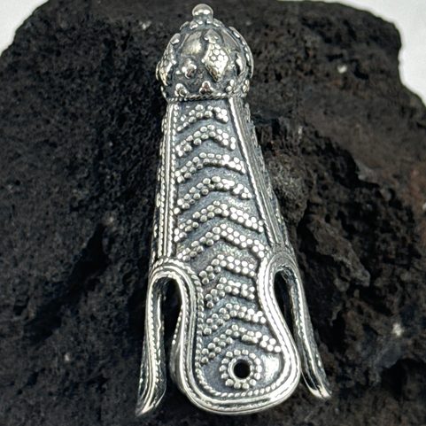 VIKINSKÁ STŘÍBRNÁ KONCOVKA NA ČEPICI, BIRKA, AG 925, 23 G