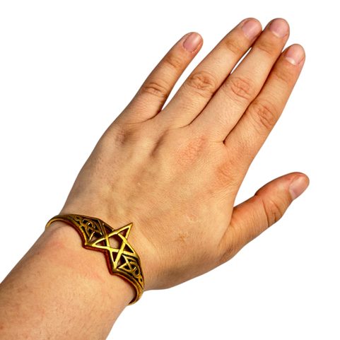 BRONZOVÝ NÁRAMEK S PENTAGRAMEM