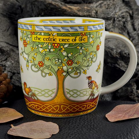 PORCELÁNOVÝ KELTSKÝ HRNEK, STROM ŽIVOTA