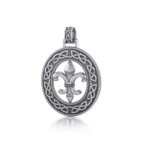 FLEUR DE LIS, V KELTSKÉM OVÁLU, STŘÍBRNÝ PŘÍVĚSEK, AG 925, 12 G