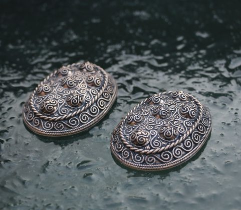 VIKINSKÁ ŽELVÍ BROŽ, HEDEBY, BRONZ - PÁR