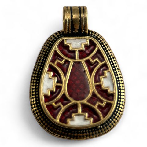 CLOISONNÉ - MEROVEJSKÝ BRONZOVÝ PŘÍVĚSEK