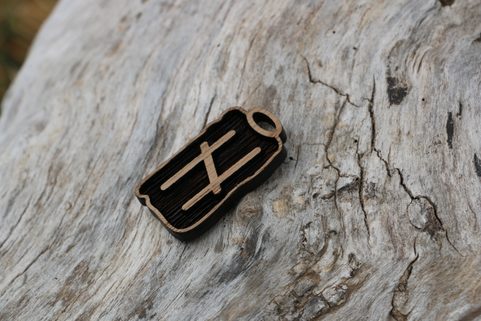 HAGALAZ  - DŘEVĚNÝ AMULET - RUNA