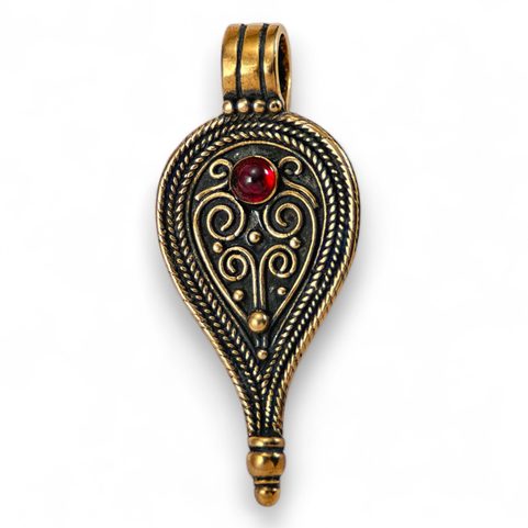 ŘÍMSKÝ ŠPERK, 2. STOLETÍ, BRONZ - GRANÁT