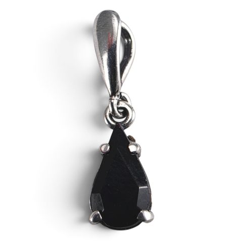 SILBERANHÄNGER MIT GLAS NOIR, 925 SILBER