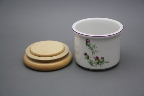 DÓZA S VÍČKEM, BODLÁK, KARLOVARSKÝ PORCELÁN