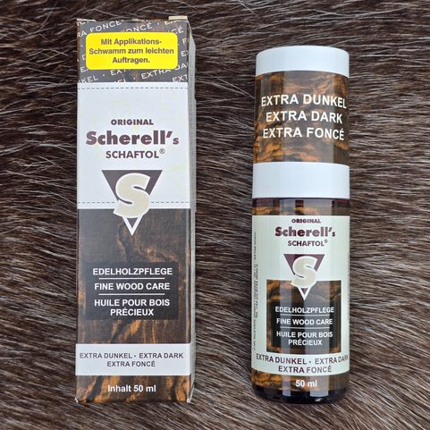 SCHAFTOL OLEJ NA PAŽBY A STŘENKY, EXTRA TMAVO-HNĚDÝ S HOUBIČKOU, 50ML