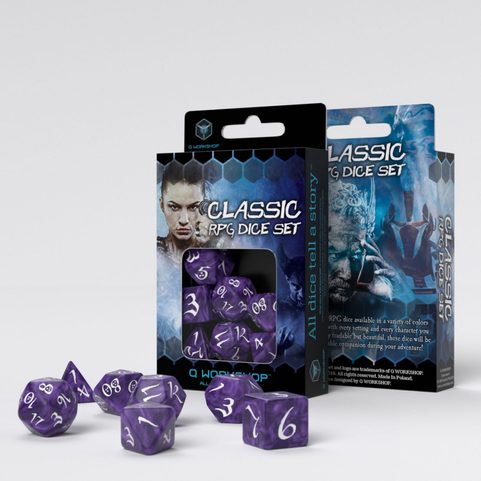 HRACÍ KOSTKY SADA CLASSIC RPG FIALOVÁ